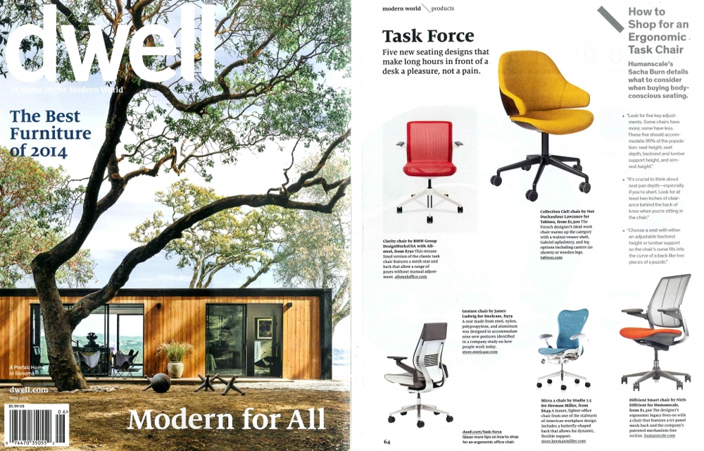 Shea+Latone helps Humanscale get "Best Furniture Design 2014" Dwell recognition